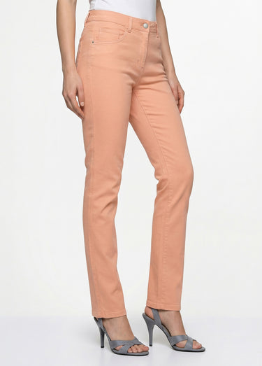 Le pantalon 5 poches brodé Abricot