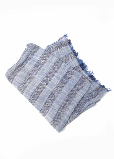 Echarpe légère à franges style chèche Bleu