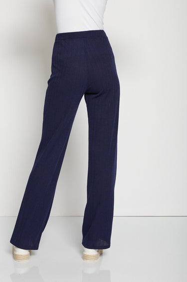 Pantalon fluide taille semi-élastiquée Marine
