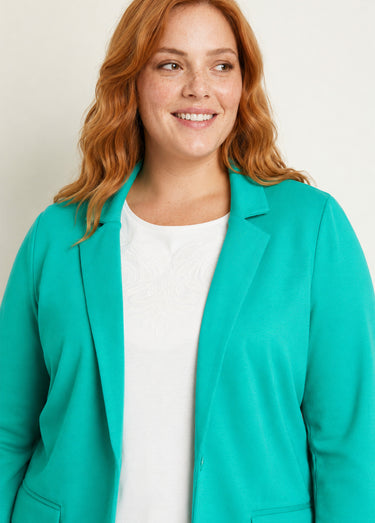 Veste droite boutonnée maille milano unie Vert