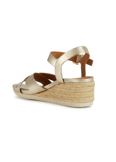 Sandales compensées brides croisées Dore