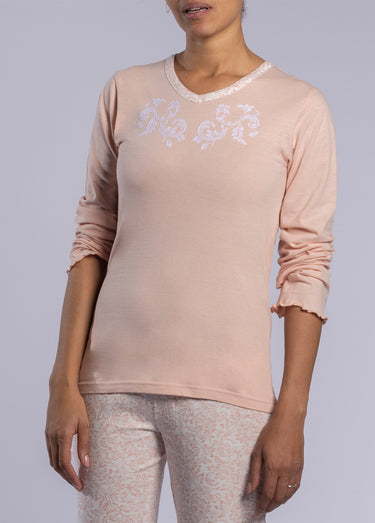 Pyjama manches longues à motif Rose imprimé