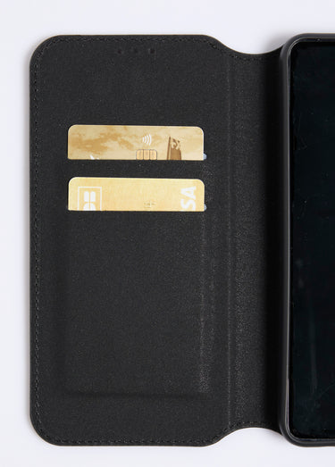 Étui aspect cuir pour Samsung A15 Noir
