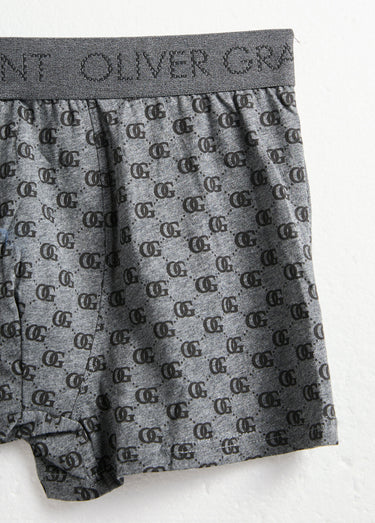 Boxer coton chic monogramme Imprime Gris