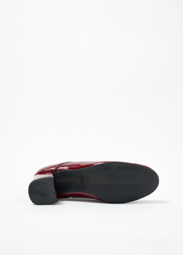 Derbies lacés à talons en cuir verni Vernis Bordeaux