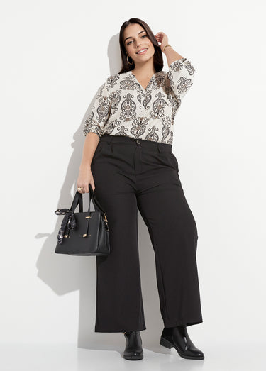 Pantalon en twill léger coupe large Noir