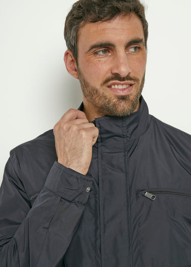 Veste col montant poches poitrine zippées Bleu Marine