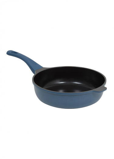 Sauteuse alu + panier vapeur + couvercle + cuillère Bleu