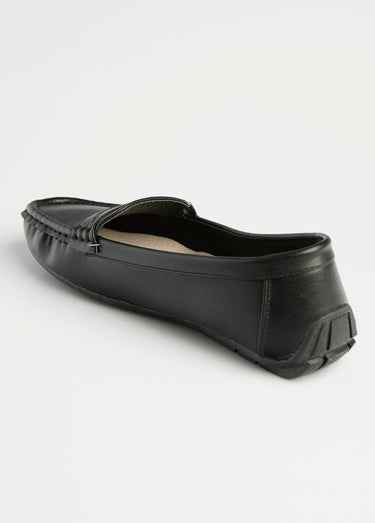 Mocassins plats bride ton sur ton Noir