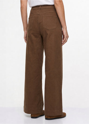 Jean large 5 poches taille haute Taupe
