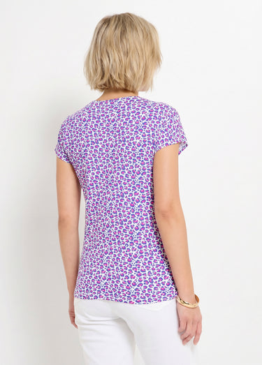 T-shirt court extensible dentelle Fond Ecru