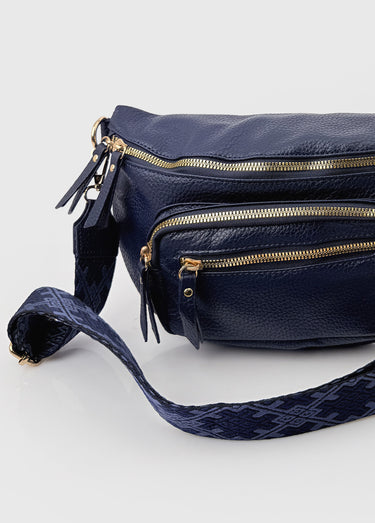 Sac banane fantaisie + porte-monnaie Marine