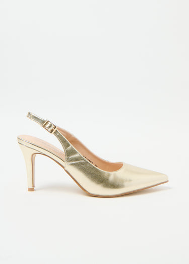 Escarpins chic bride talon Dore