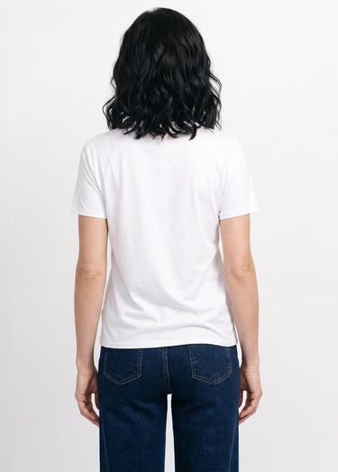 T-shirt strass manches courtes Blanc