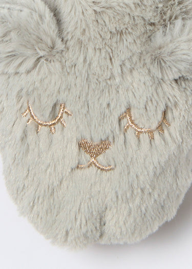 Chaussons fourrure chauds motif animal Gris