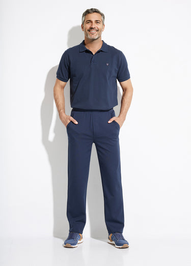 Pantalon extensible ceinture élastiquée Marine