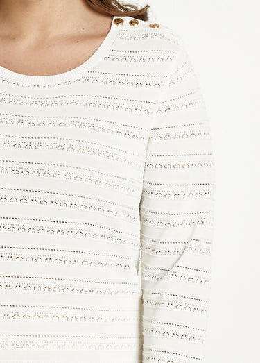 Pull doux col rond manches longues Blanc