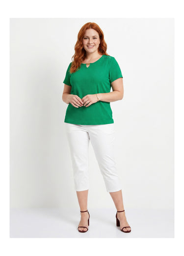 T-shirt court dentelle Vert