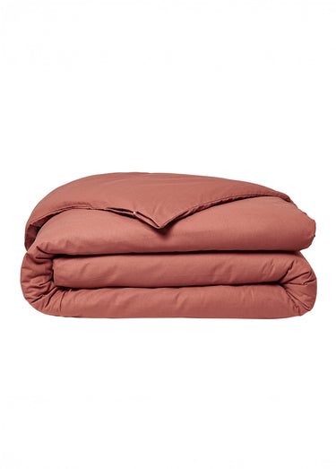 Housse de couette coton uni Terracotta