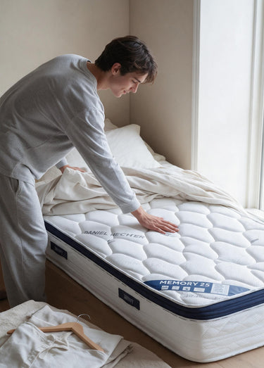 Matelas ferme, mousse à mémoire de forme Blanc
