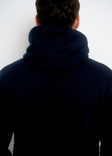 Sweat à capuche drapeaux poche kangourou Marine