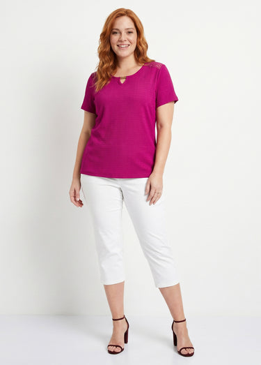 T-shirt court dentelle Cassis