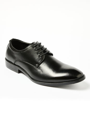 Derbies à lacet, cuir d'imitation lisse Noir