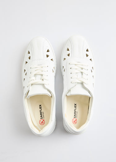 Derbies à lacets cuir largeur confort perforées Blanc