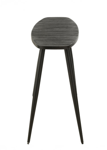 Console bois texturé, pieds compas Noir