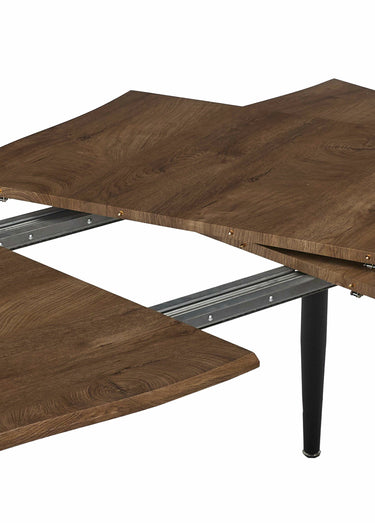 Table extensible avec bords irréguliers Marron/Noir