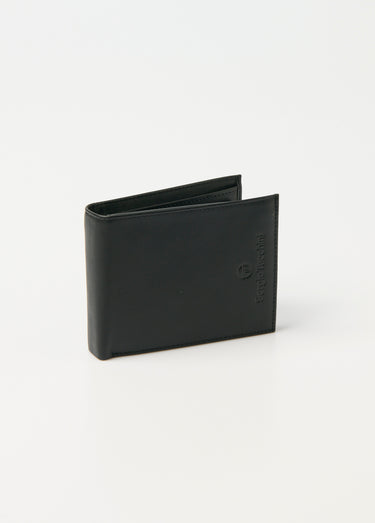 Porte-monnaie compact en cuir Noir