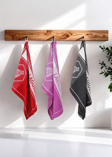 Lot de 3 torchons jacquard assortis, Miel 3M Mauve