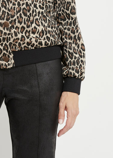 Blouson esprit bomber imprimé peau de bête Beige/Noir