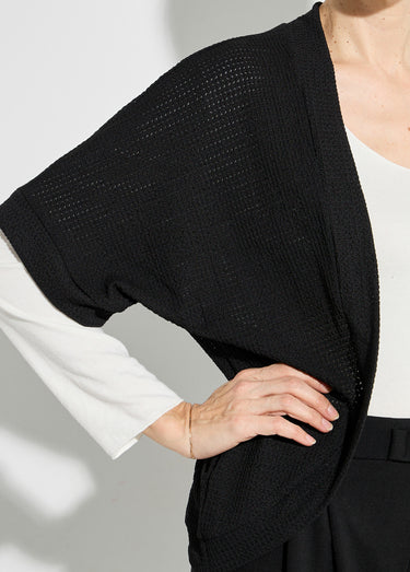 Gilet boléro en maille gaufrée Noir