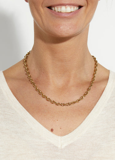 Collier maille forçat, acier inoxydable Dore