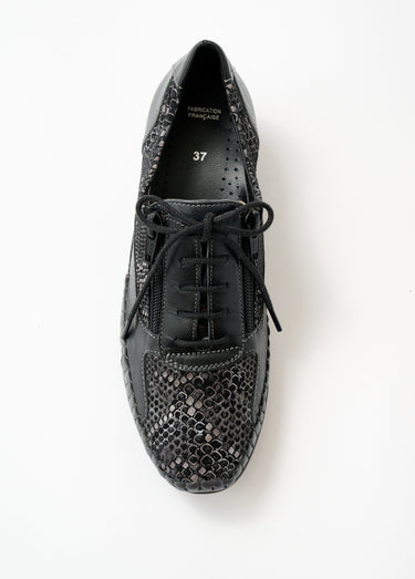 Derbies cuir zippées effet laçage Noir