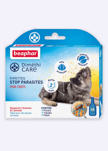Pipettes anti parasites x6, pour chiot Bleu