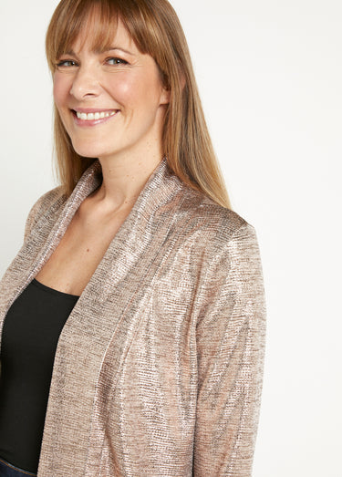 Veste longue maille brillante cérémonie Cuivre