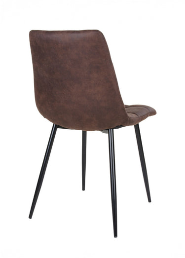 Chaises assise matelassée microfibre 2M Marron