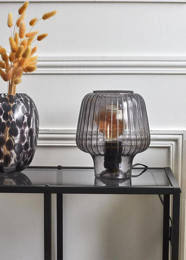 Lampe à poser en verre fumé coloré 2G Gris