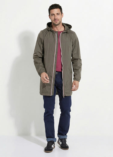 Parka longue déperlante tendance Kaki