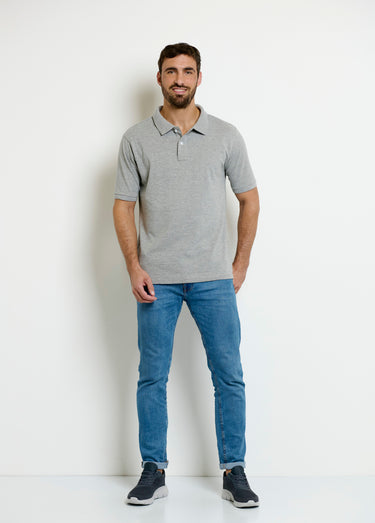 Polo manches courtes col pointe Gris