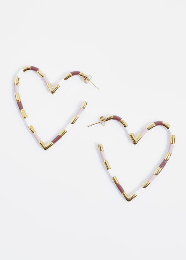 Boucles d'oreilles cœur acier inoxydable Dore