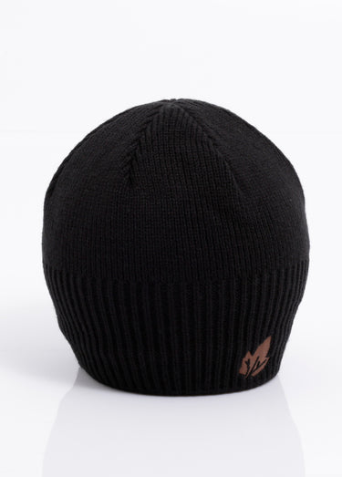 Bonnet cotelé chaud, intérieur polaire Noir