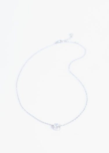 Collier acier inoxydable avec zirconium Argente