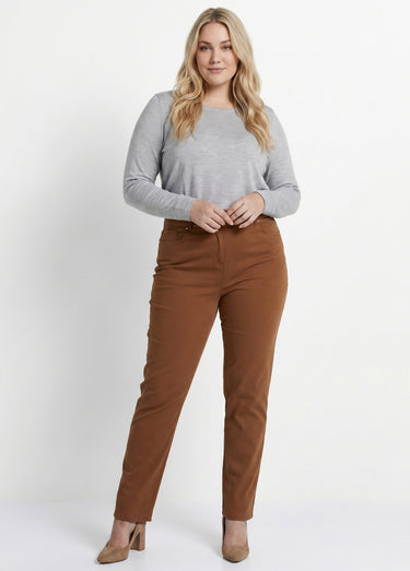 Pantalon droit 5 poches coton stretch Ecureuil