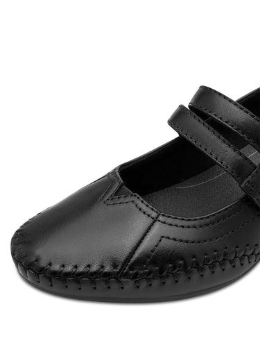 Escarpins confort en cuir façon babies Noir