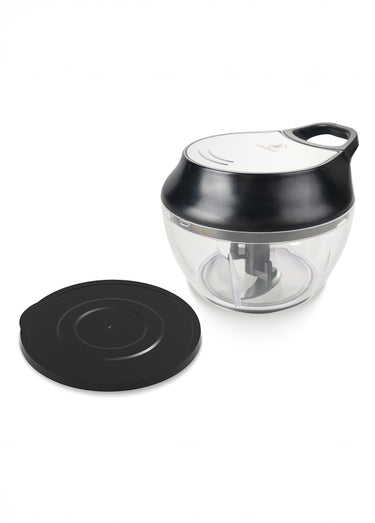 Hachoir mécanique inox + couvercle conservation Noir