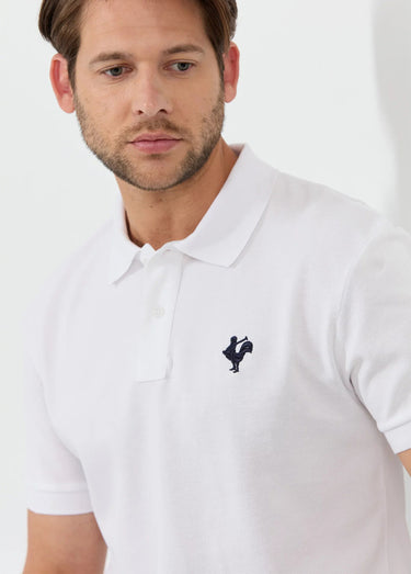 Polo casual manches courtes avec broderie Blanc