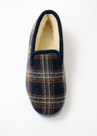 Chaussons largeur confort mixtes fourrés Marine